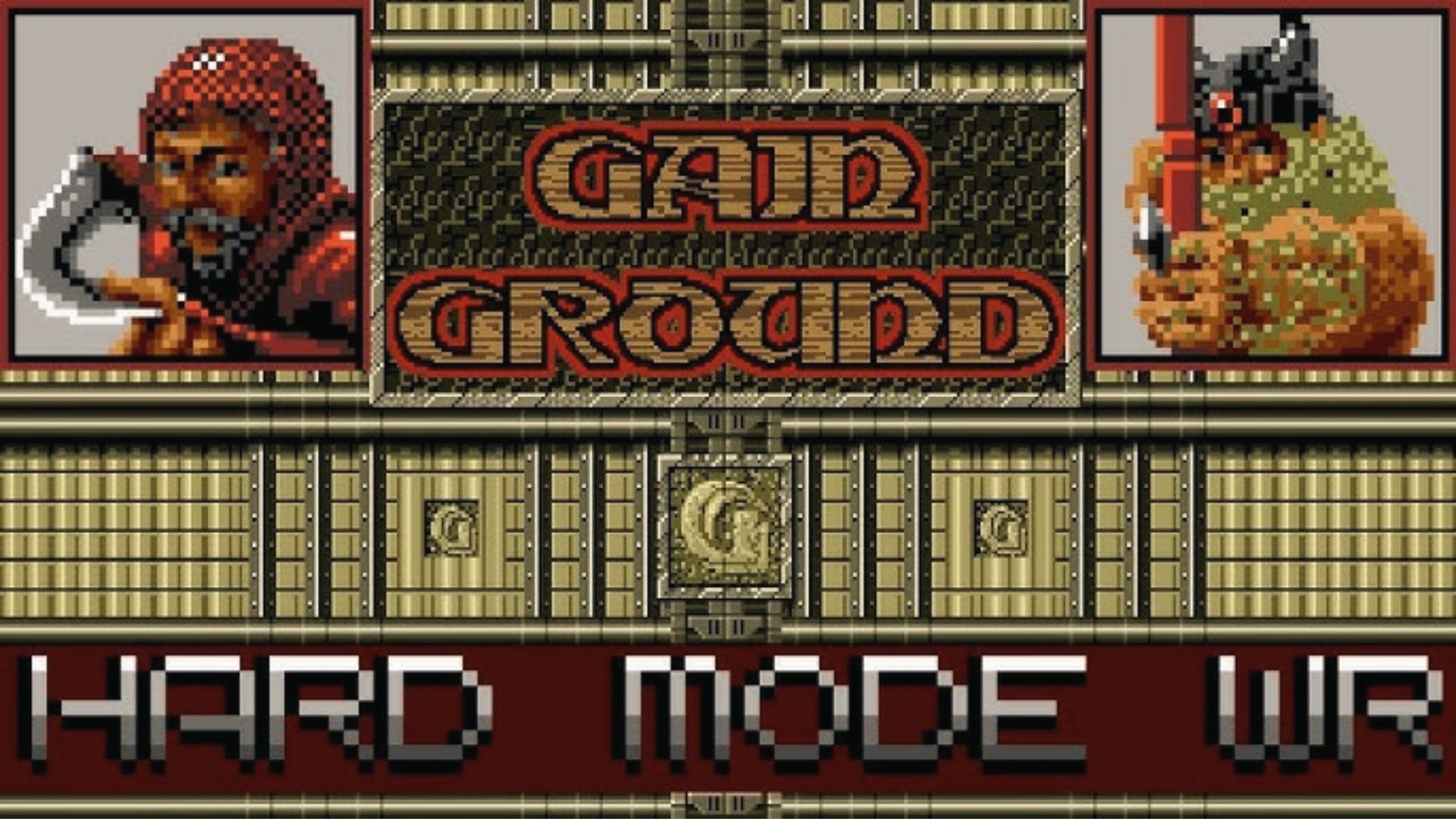 Red-hooded warrior and monster flank Gain Ground title, tactical Master System co-op action challenge